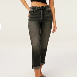 GOOD AMERICAN Good Girlfriend High Rise Vintage Black Wash Jeans, Size 6 or 28